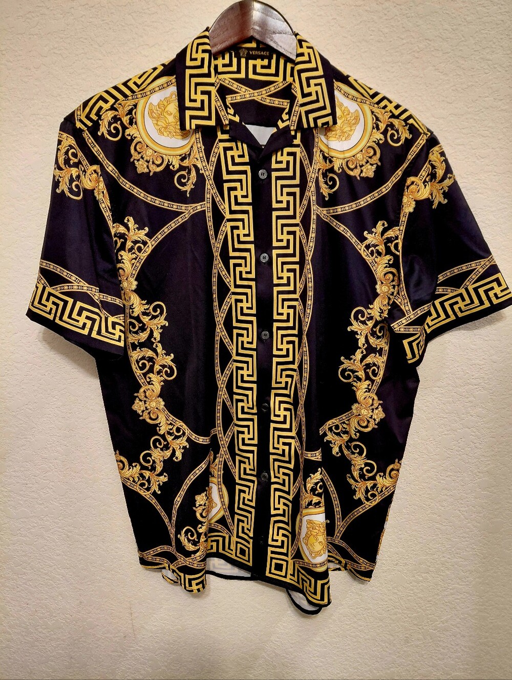 Rare Vintage Gianni Versace Baroque Print Short Sleeve Button-Down Shirt Meduim - Picture 11 of 12